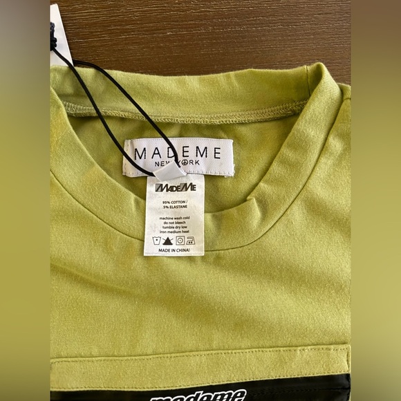 Mademe Lime Green Pocket Front Tank Size M - Picture 2 of 7